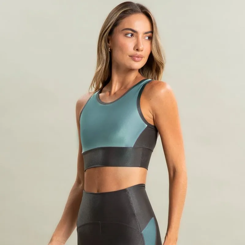 Top High Glow Duo Vivame Cinza/GG