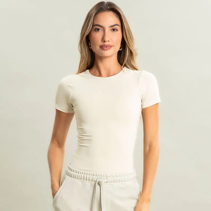 Blusa Feminina Manga Curta Contour Vivame Branco/G