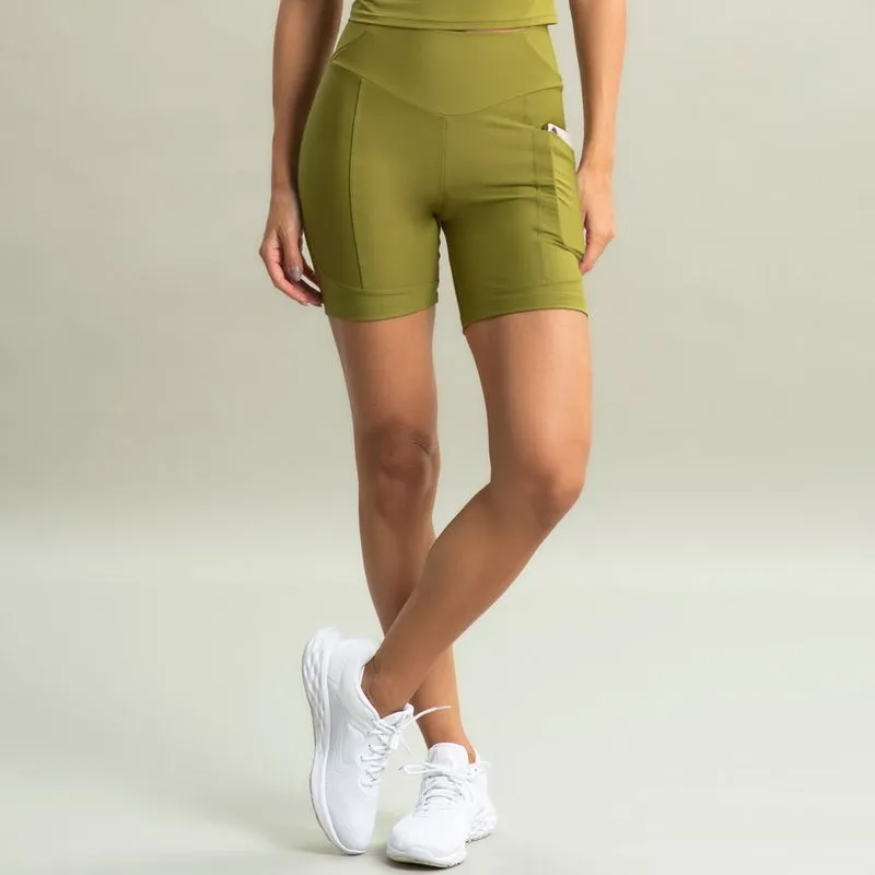 Bermuda Curve Shape New Com Bolso Outside Vivame Verde/G