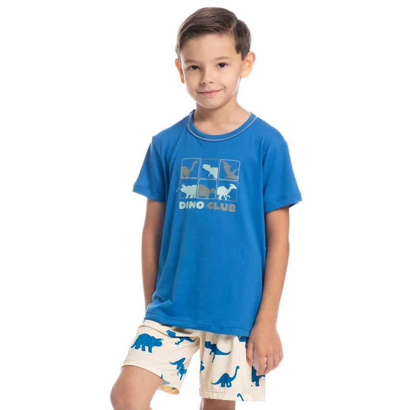 Pijama Masculino Curto Infantil Bambini Tombini Bege/16