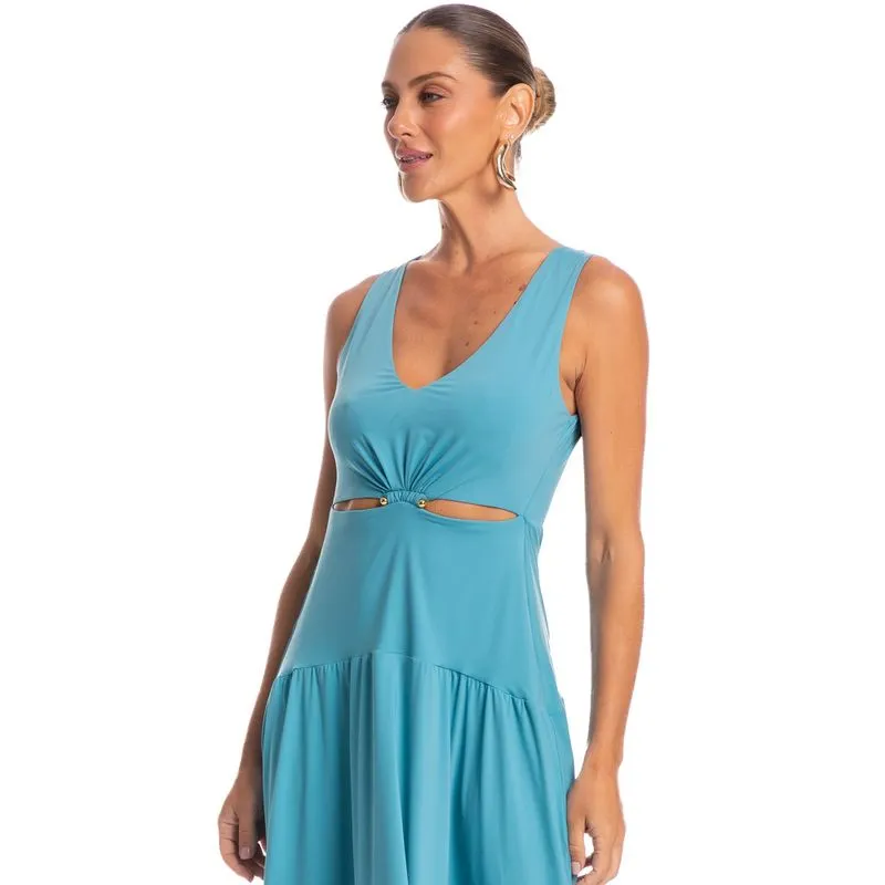 Vestido Longo Regata Orla Azul/PP