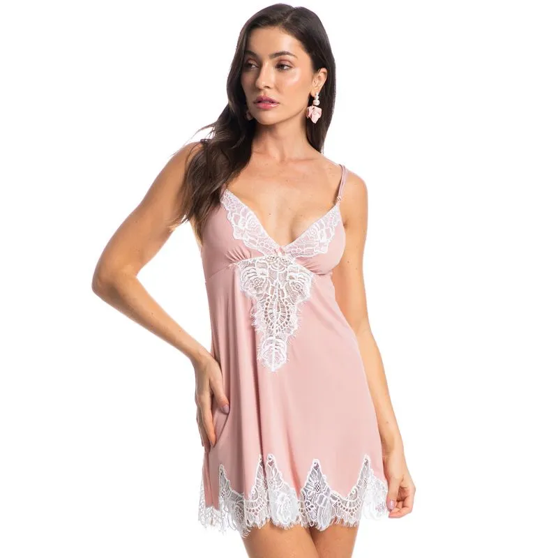 Camisola Curta Com Renda Ayla Rosa-3/GG