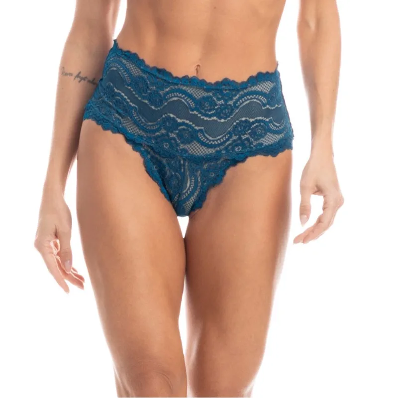 Calcinha Compress Slim Power Em Renda Naomi Azul Marinho/GG