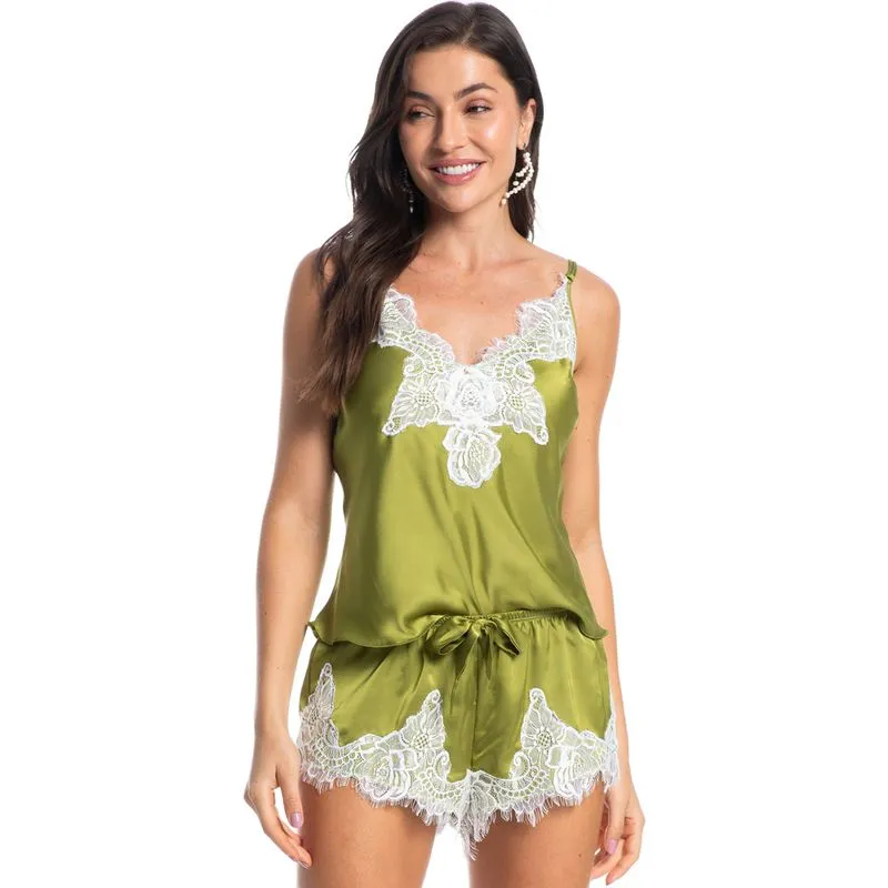 Short Doll Mini Com Renda Malu Verde/P