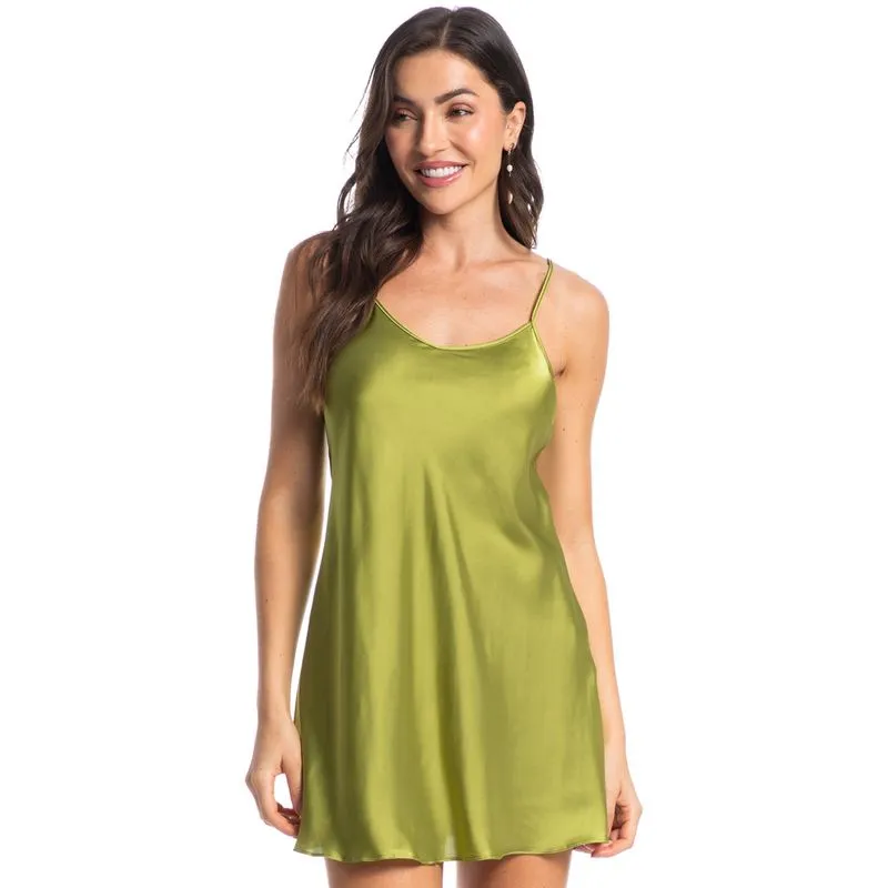 Camisola Curta Em Cetim Beatriz Verde/M