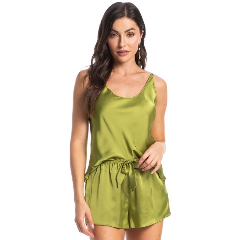 Short Doll Em Cetim Beatriz Verde/P