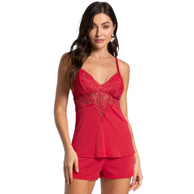 Short Doll Com Renda Manu Colors Vermelho/G
