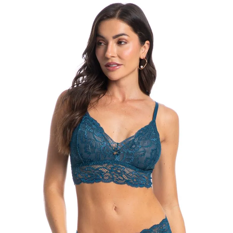 Top Em Renda Manu Colors Azul Marinho/44
