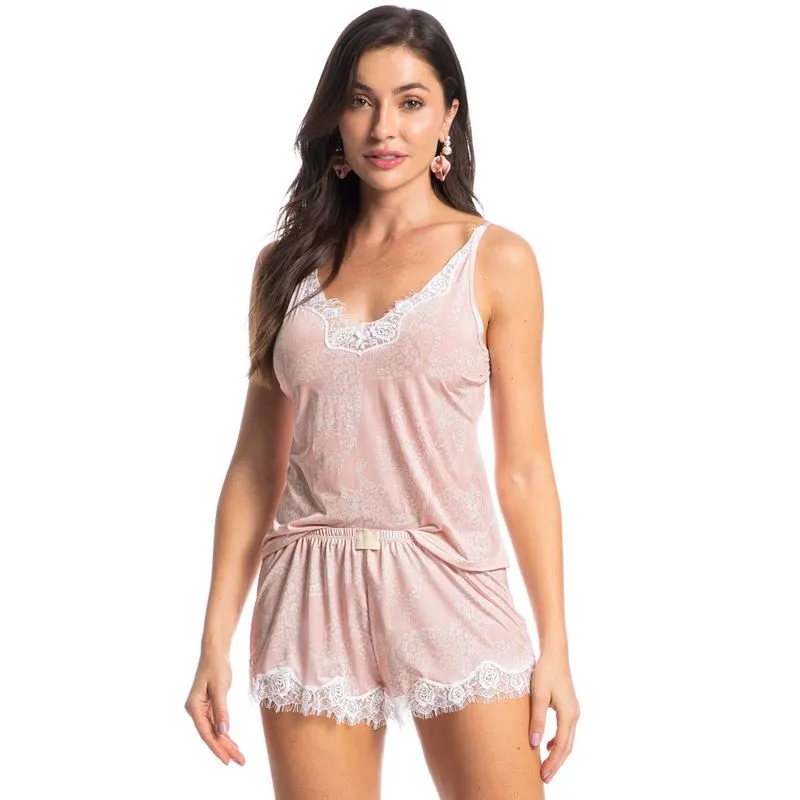 Short Doll Com Renda Lari Rosa-3/M