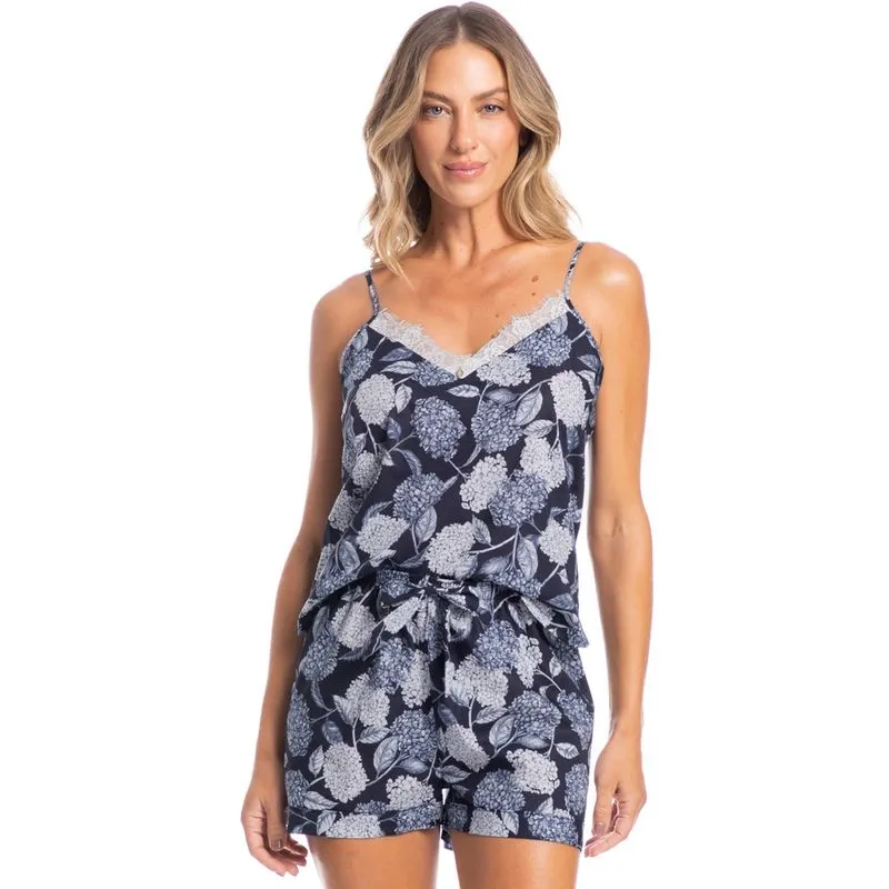 Short Doll Com Renda Liberty Azul Marinho/M