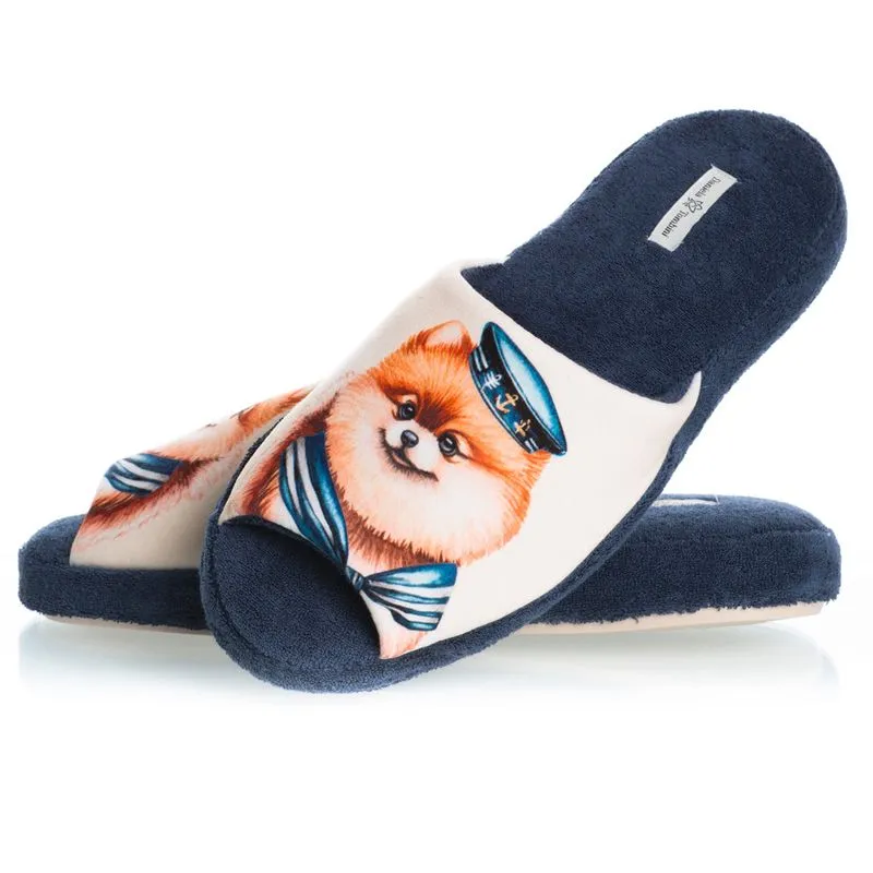 Chinelo Em Atoalhado Nautical Azul Marinho/36