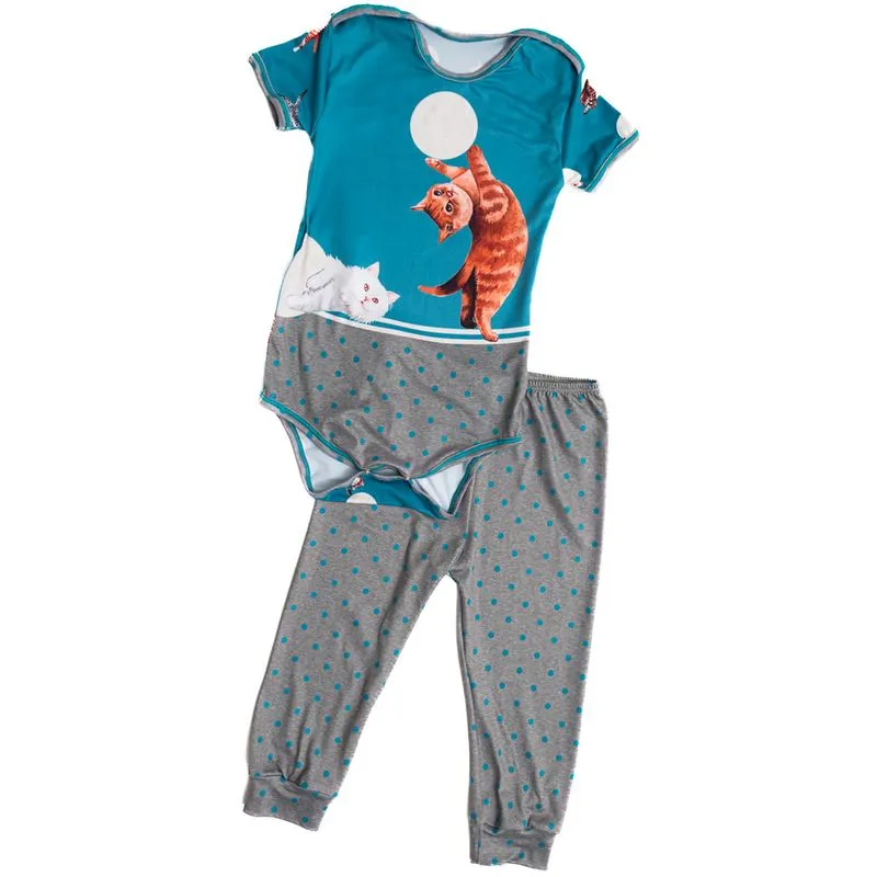 Conjunto Baby Cats Azul-2/G