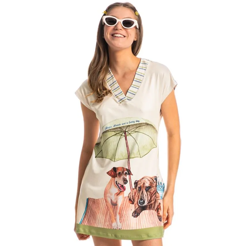 Camisão Feminino Curto Vira Latas Verde/GG