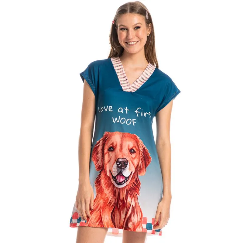 Camisão Feminino Curto Fun Azul Marinho/G