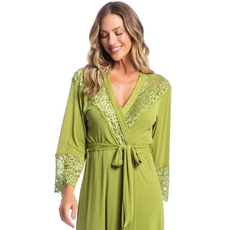 Robe Feminino Midi Com Renda Karina Verde/TU
