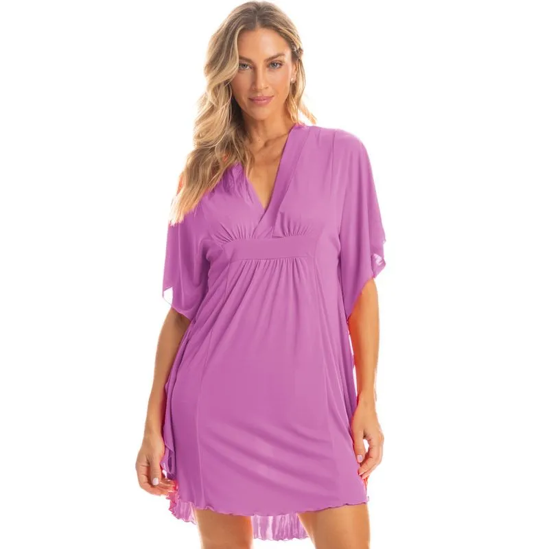Kaftan Feminino Curto Biba Rosa-2/G