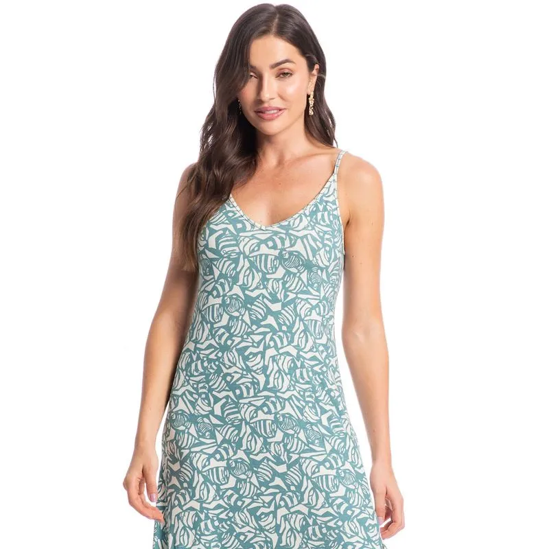 Vestido Midi Estampado Amanda Azul-2/GG