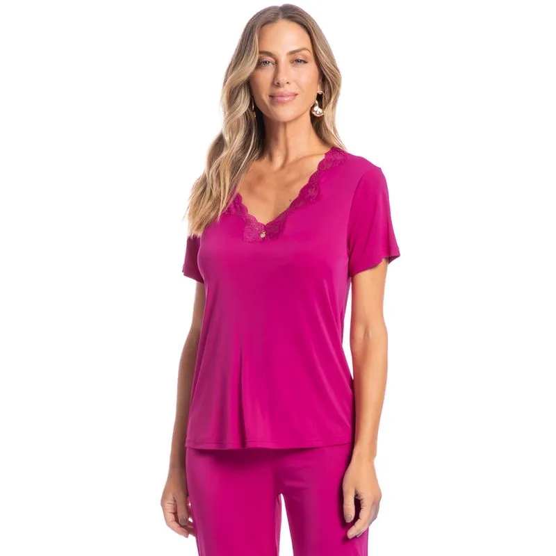Pijama Feminino Pescador Eva Rosa/XG