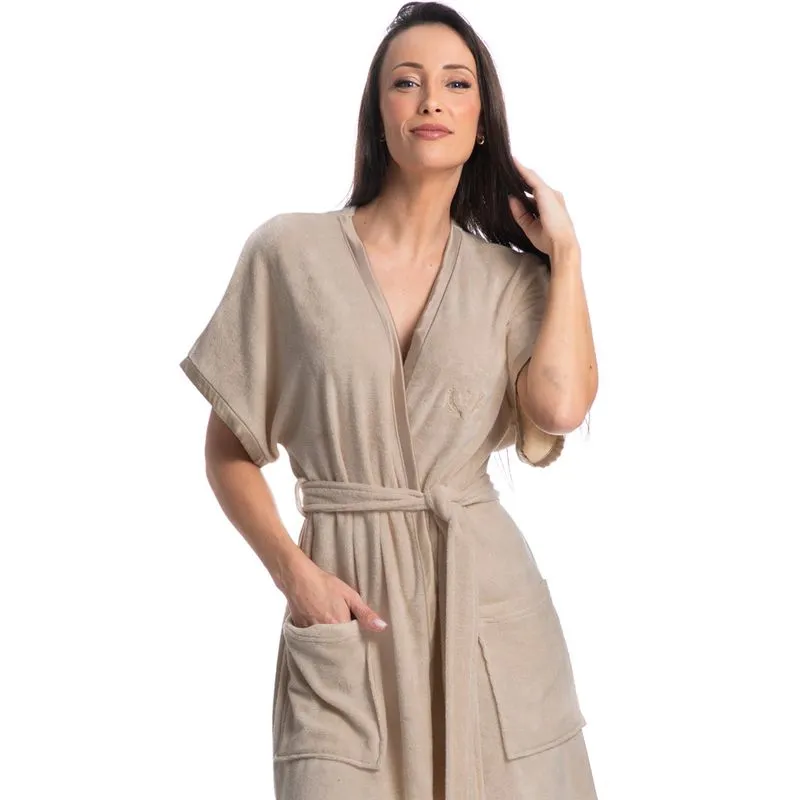 Robe Curto Com Bolso Olívia Bege/GG
