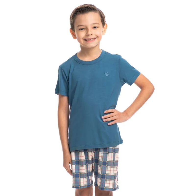 Pijama Masculino Infantil Curto Jolly Azul-2/10