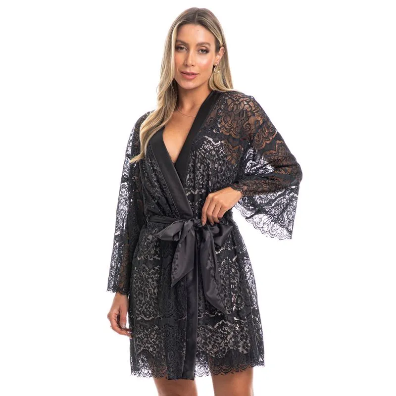Robe Feminino Curto Hortência Preto/TU