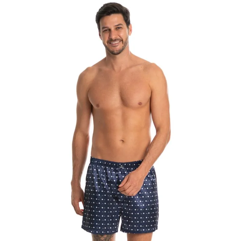 Boxer Masculina Estampada Enzo Tombini Azul Marinho/GG