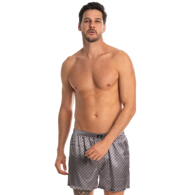Boxer Masculina Estampada Enzo Tombini Preto/GG