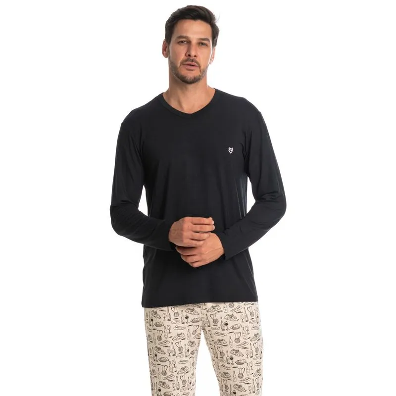 Pijama Masculino Longo Vino Tombini Branco/M