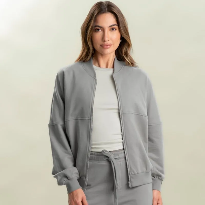 Jaqueta Bomber Velvety Vivame Cinza/G
