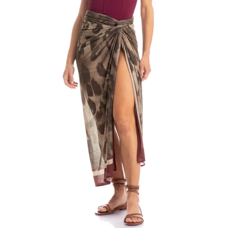 Pareô Estampado Selva Marrom/TU