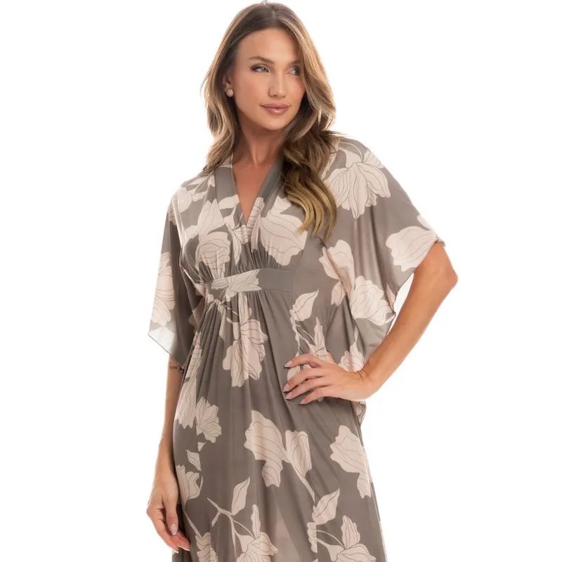 Kaftan Feminino Longo Daiana Bege/XG