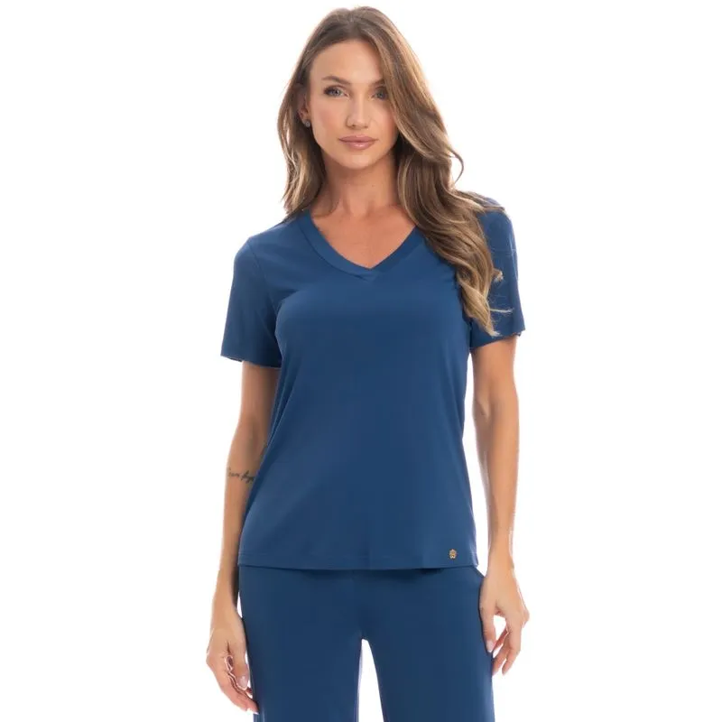 Pijama Feminino Pescador Vera Azul-2/G