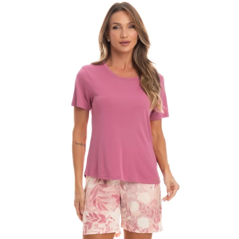 Pijama Feminino Shortão Olga Rosa/G