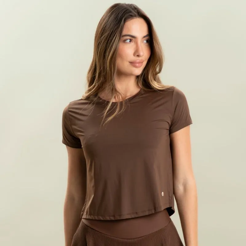 Camiseta Feminina Crop Premier Vivame Marrom/P