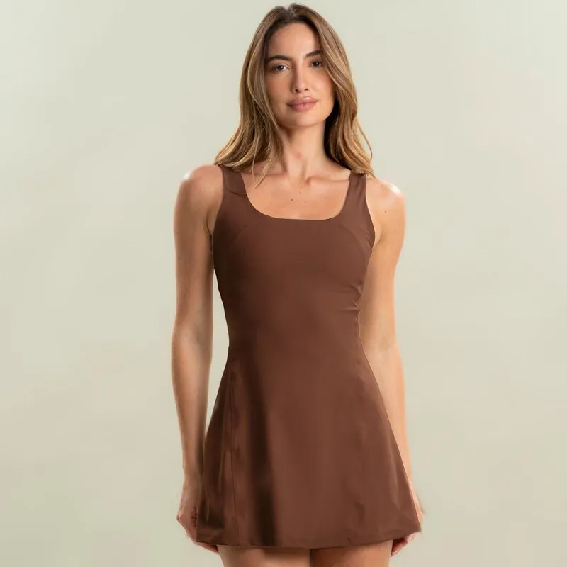 Vestido Paralelo Com Shorts Match Vivame Marrom/P