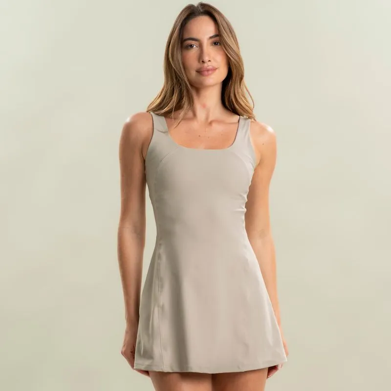 Vestido Paralelo Com Shorts Match Vivame Bege/M