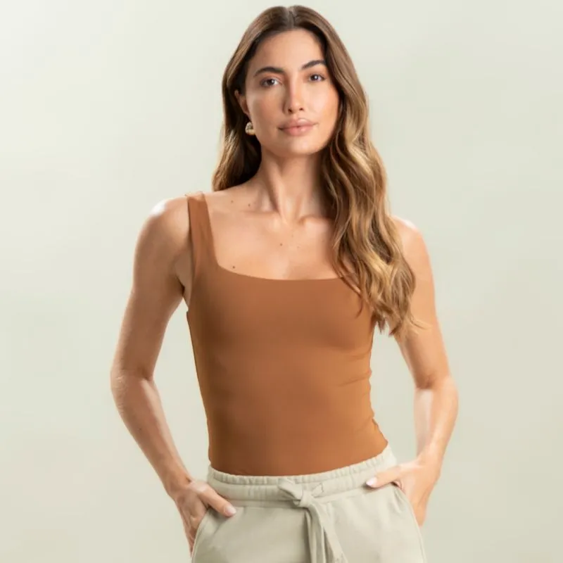 Regata Feminina Squareneck Contour Vivame Bege-2/M