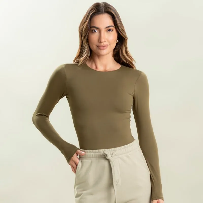 Blusa Feminina Manga Longa Contour Vivame Verde/M