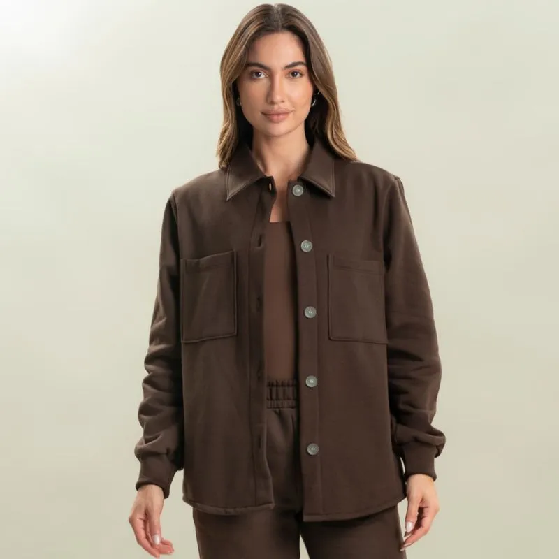 Camisa Feminina Em Moletom Emmy Taupe Vivame Marrom/PP