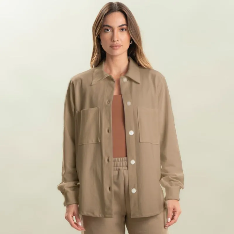 Camisa Feminina Em Moletom Emmy Taupe Vivame Bege/PP
