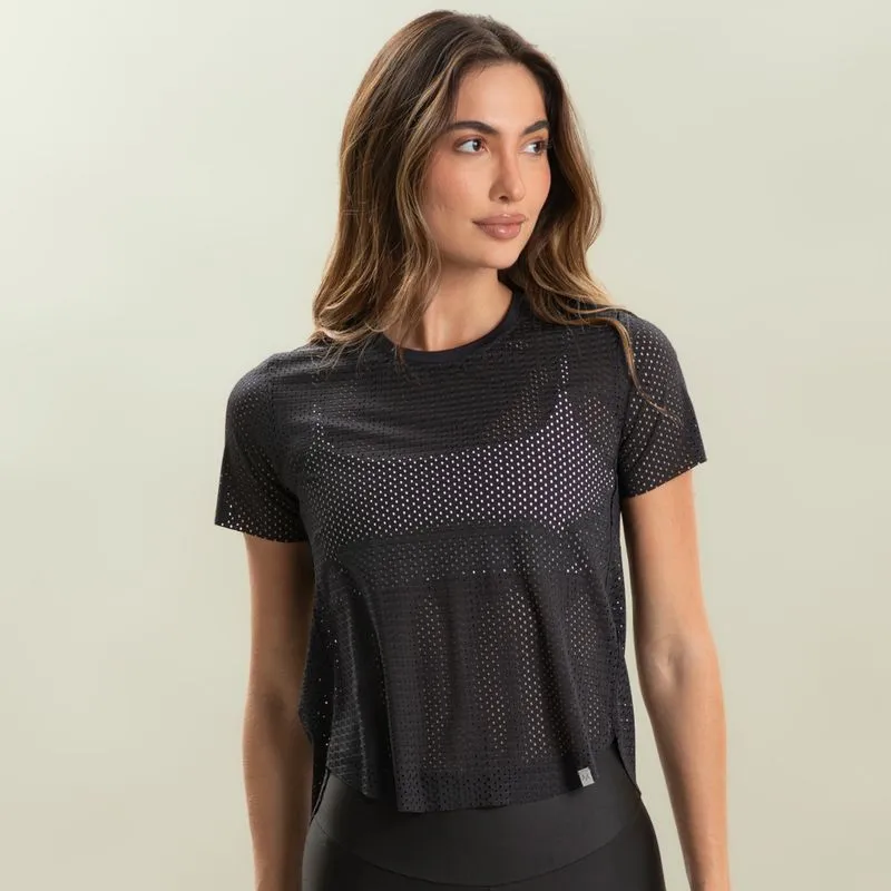 Camiseta Tela Crop Pulse Vivame Preto/GG