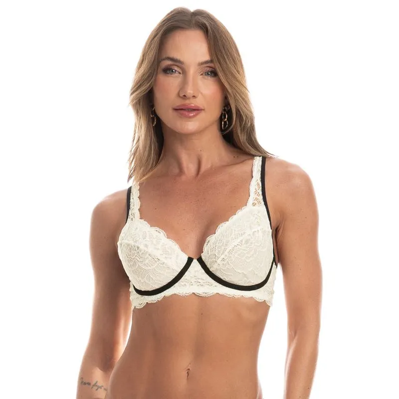 Sutiã Em Renda Íris Branco/44