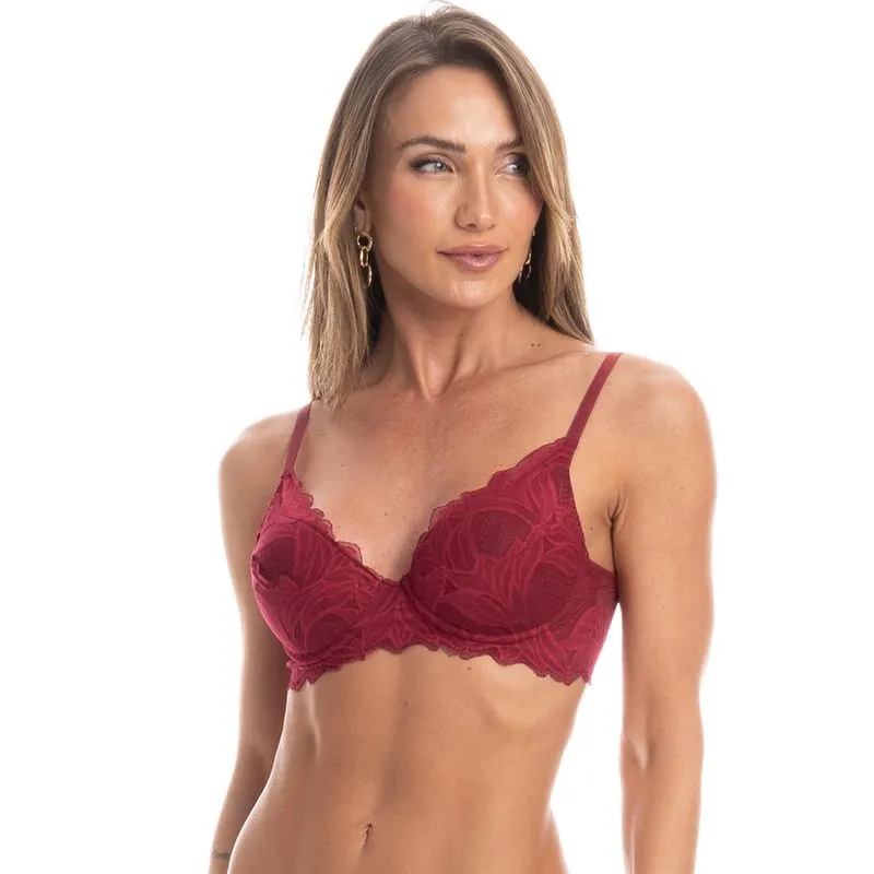 Sutiã Em Renda Duda Vermelho/42