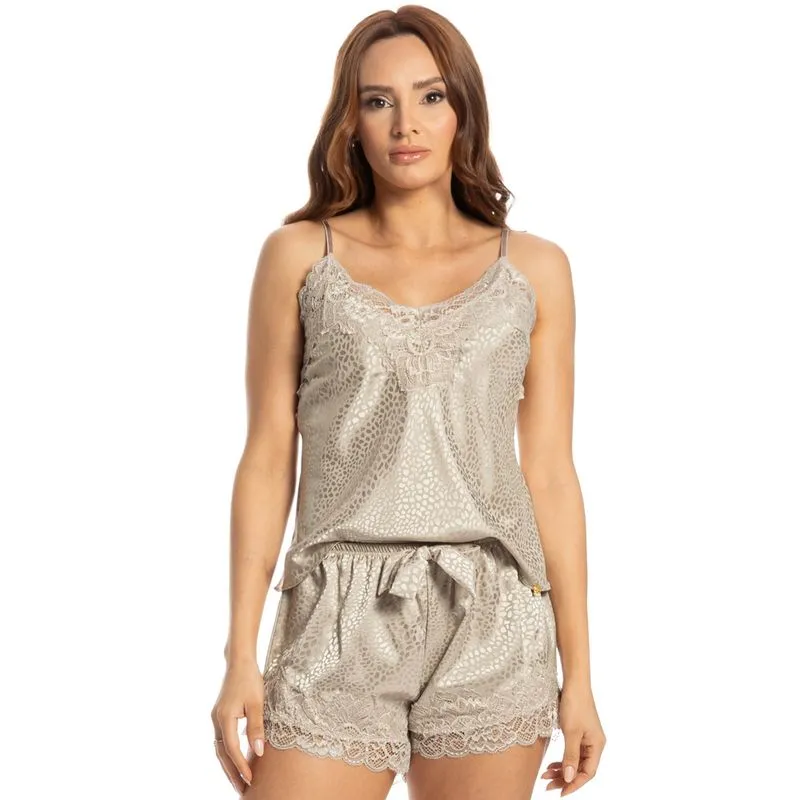 Short Doll Mini Com Renda Orvalho Bege/G