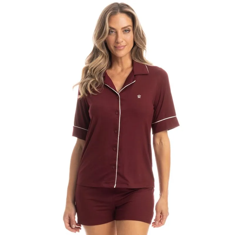 Pijama Feminino Curto Americano Samantha Vinho/M