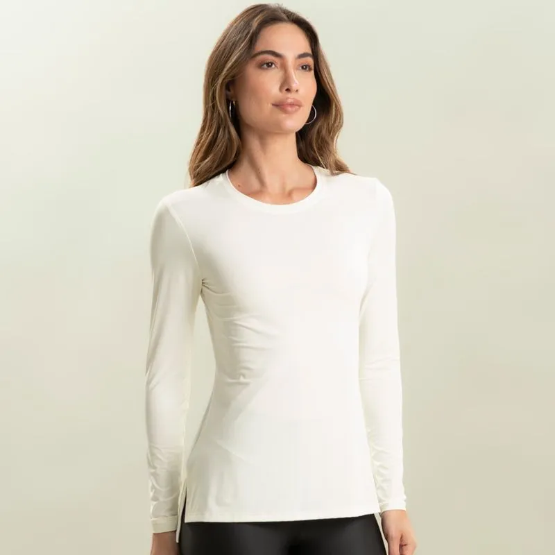 Camiseta Feminina Pulse Manga Longa Cardio Vivame Branco/GG
