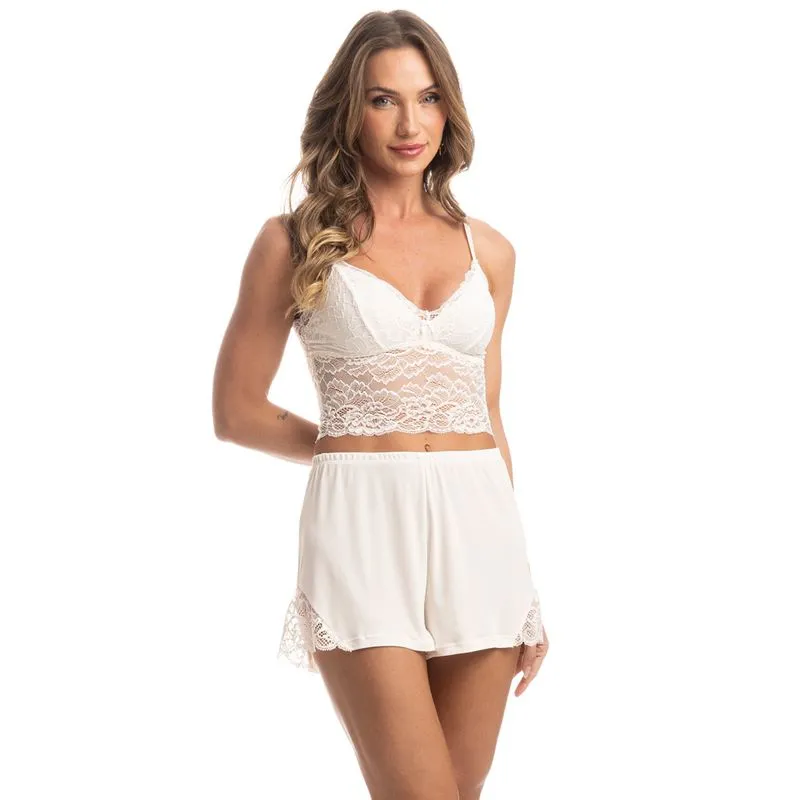 Short Doll Com Renda Gabi Branco/G