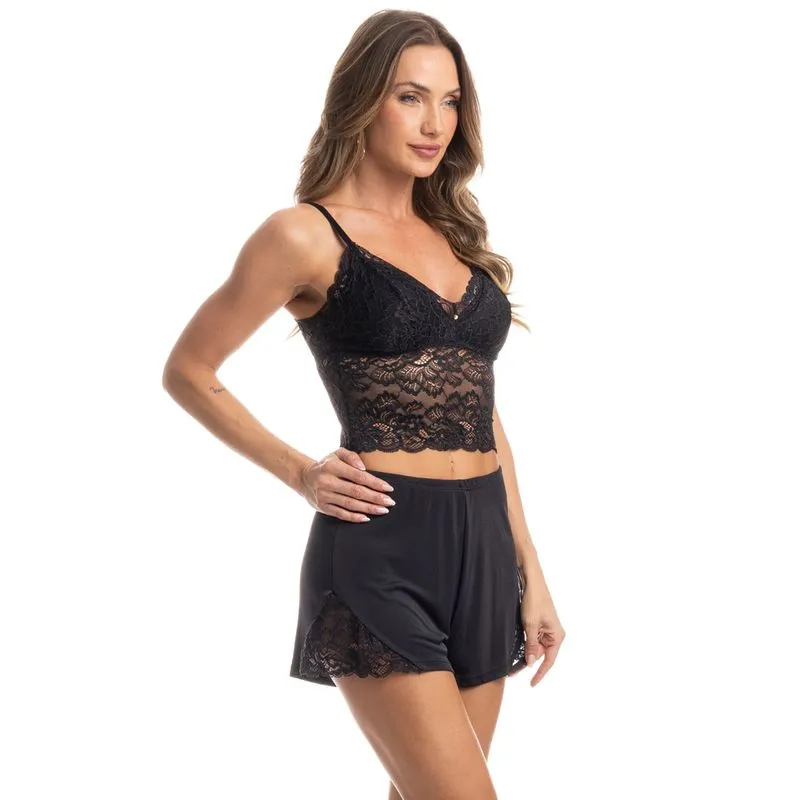 Short Doll Com Renda Gabi Preto/P
