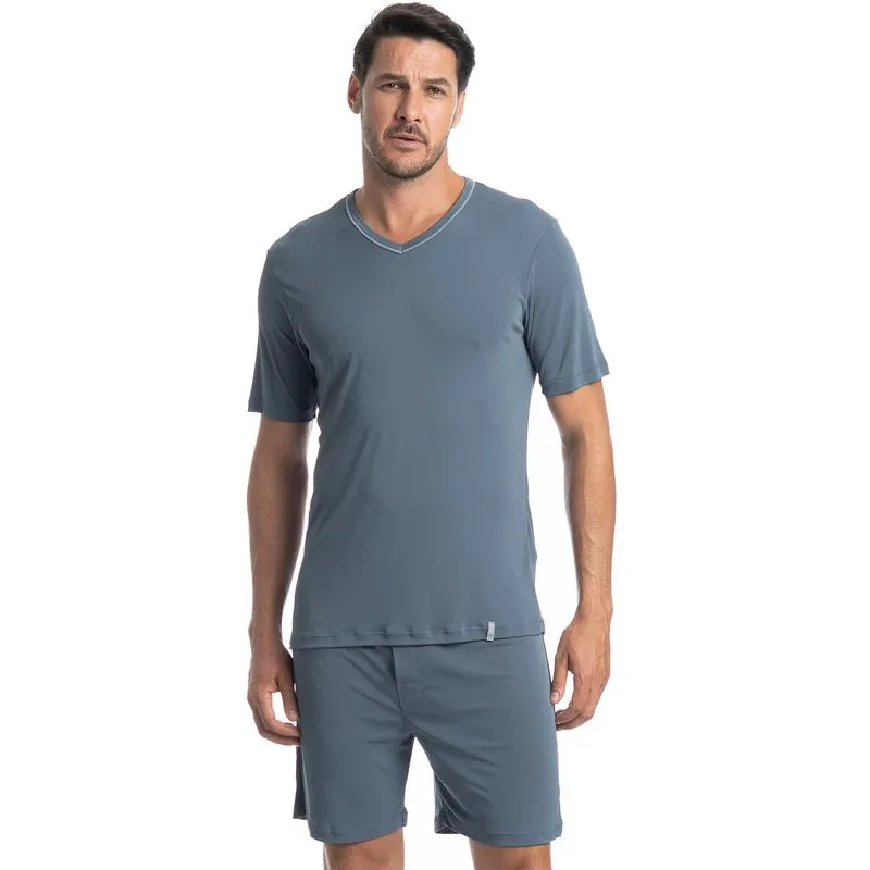 Pijama Masculino Curto Rafael Tombini Azul Marinho/G