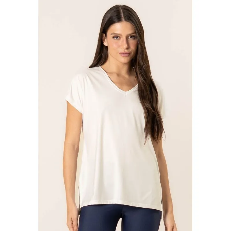 Camiseta Decote V Basic Pulse Vivame Branco/M